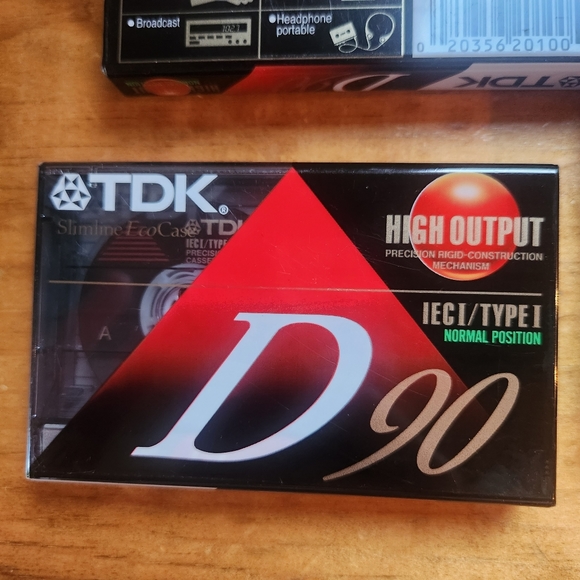 TDK D90 Blank Cassette Tape Lot of 6 NOS Sealed High Output Blank Tapes - Picture 5 of 6